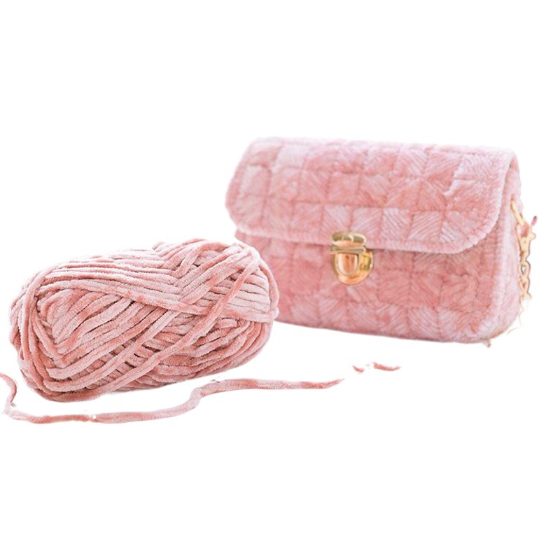 Ruyi Bird Nuanyang Hand-Knitted DIY Crochet Doll Blanket Bag Scarf Gold Velvet Chenille Wool Ball