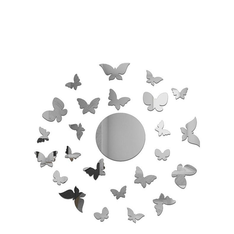 Picture of Cross-border Hot Sale 24 Butterfly Size Plus Round Mirror Mirror Decorative Wall Stickers Decorative Beautify Living Room Bedroom