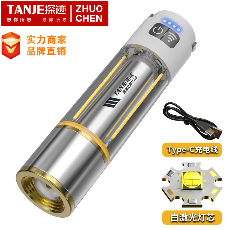 Douyin Hot Selling Xinyue Ultra-Bright Flashlight Outdoor Camping Long-Range Rechargeable Home Lighting Xenon Lamp