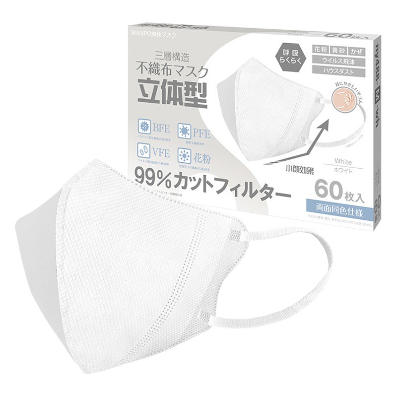 Picture of 3D Three-Dimensional High-Appearance Disposable Autumn Breathable Boxed Three-Layer Non-Tightening Full-Coverage Windproof Mask for Women