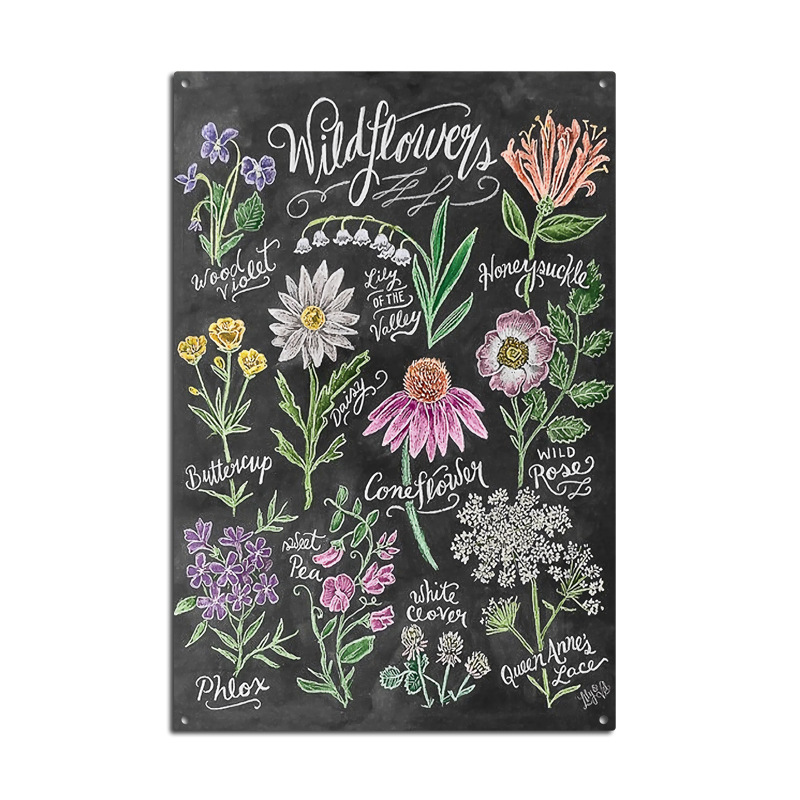 Picture of Cross-border American Country Retro Flower Figure Tin Painting Garden Pastoral Balcony Wall Wall Wall Old Decoration Pendant