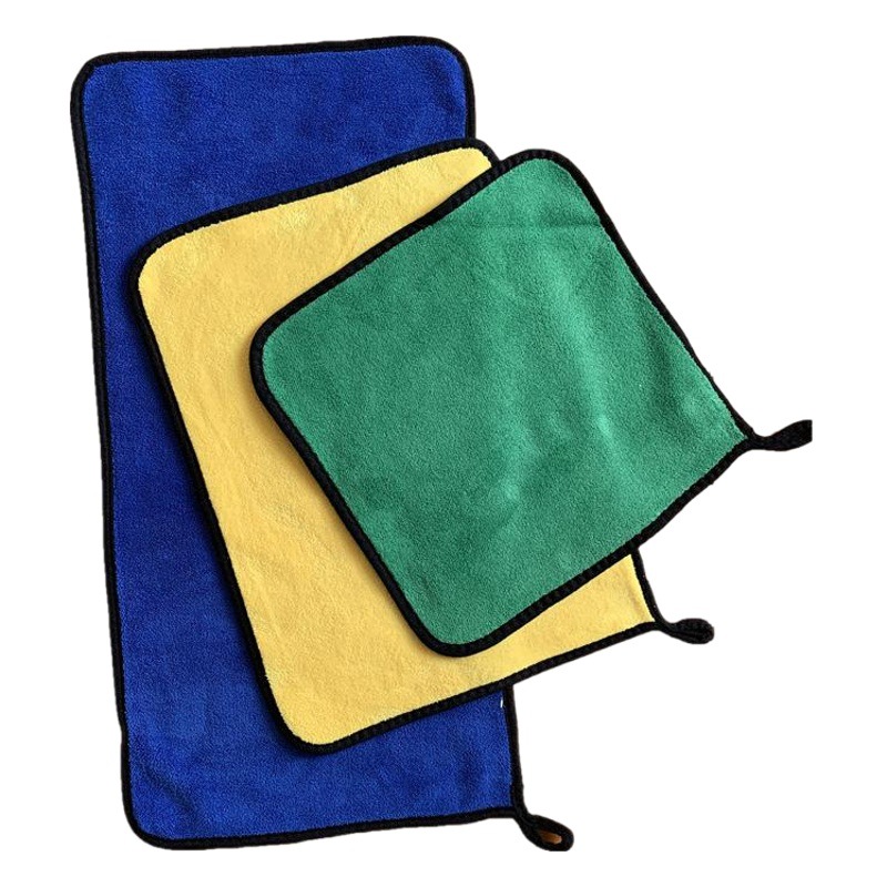 High-Density Car Wash Towel Coral Velvet Double-Sided Thickeneded Car Towel Absorbent Glass Cleaning Towel Can Be Added with Advertising Logo