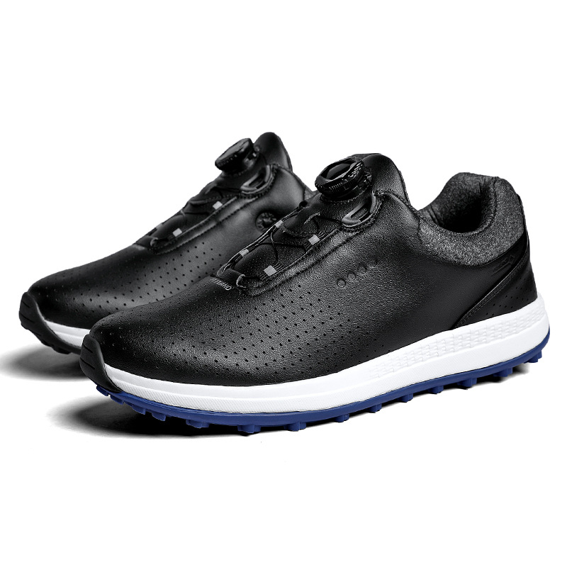 Picture of men's professional golf shoes new swivel buckle spikeless golf training sneaker plus size 40-47
