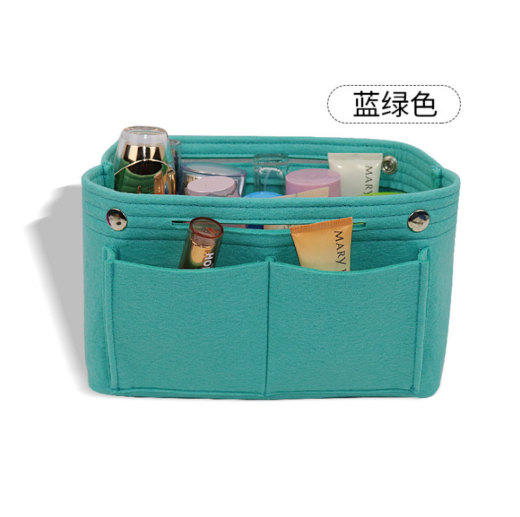 Picture of Factory wholesale felt cosmetic bag multi-functional Women's Travel liner bag large capacity felt snap storage bag