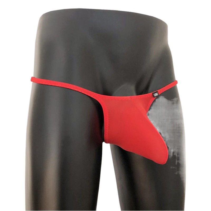 [Factory] Big Pouch Sexy Thong Men's Pure Color Men's Ice Silk Translucent Underwear 0009