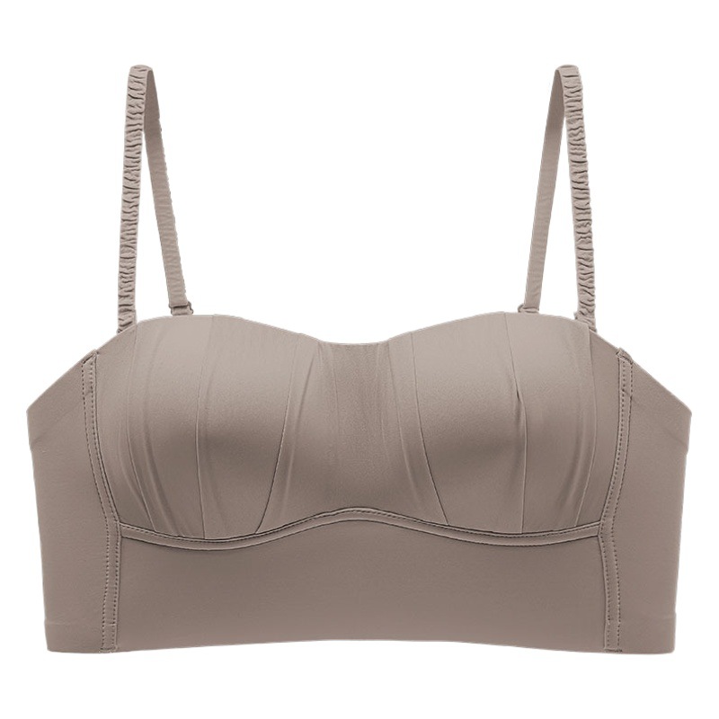 2023Q Bummy Back Strapless Underwear Women's Breathable Anti-running Light Gather Upper Support Thin Cup Strapless Bra Foreign Trade
