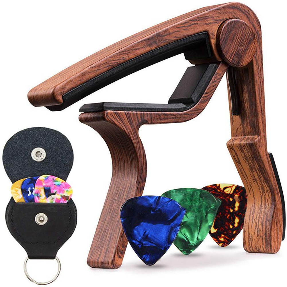 Folk Guitar capo ukulele electric Guitar clip Guitar capo pick + pick clip