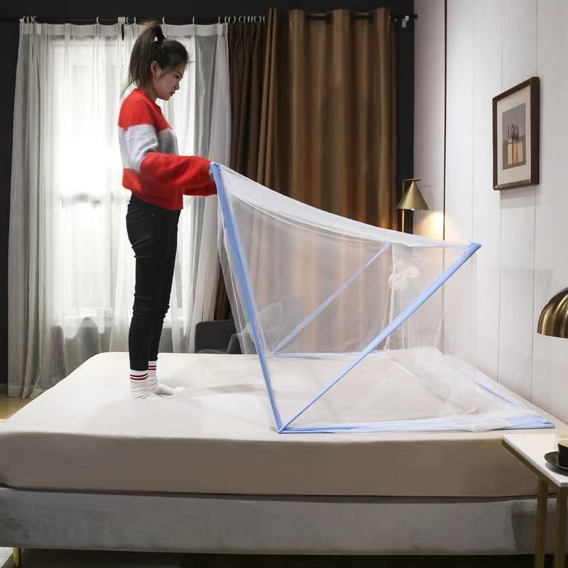 Picture of Installation-free folding single-double upper and lower bunk automatic mosquito net student dormitory site encryption 1.5 m thick 1.8 household