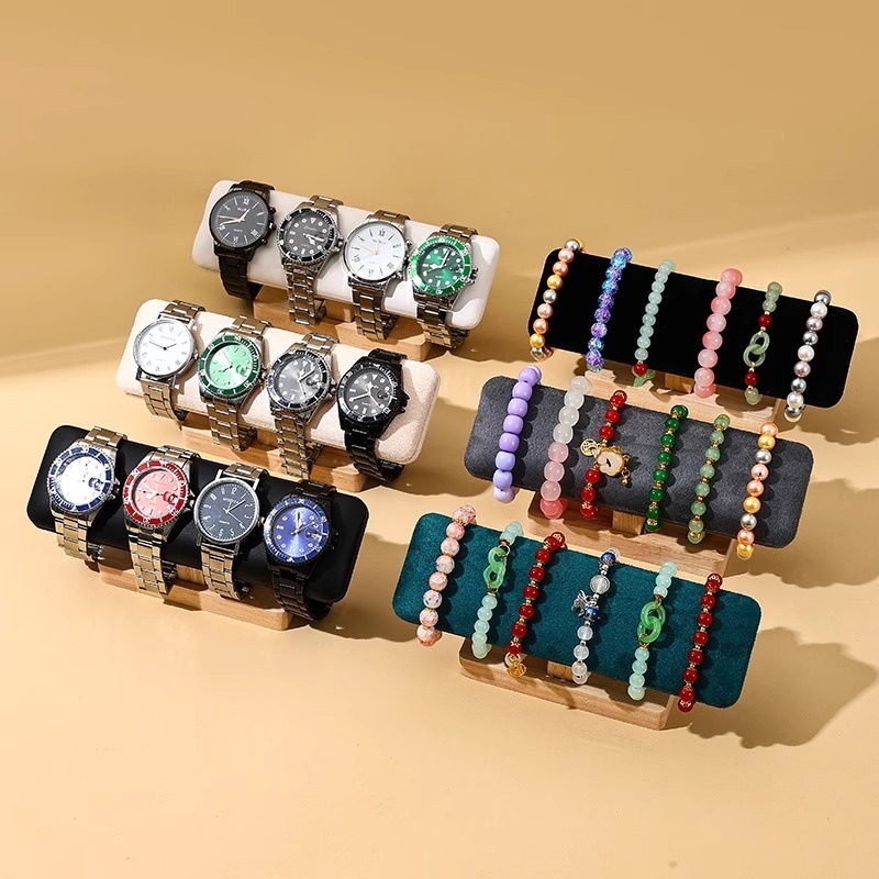 Picture of Jewelry Display Rack Walnut Retro Single-Layer Bracelet Rack Jewelry Store Bracelet Bracelet Display Storage Rack Prop Holder