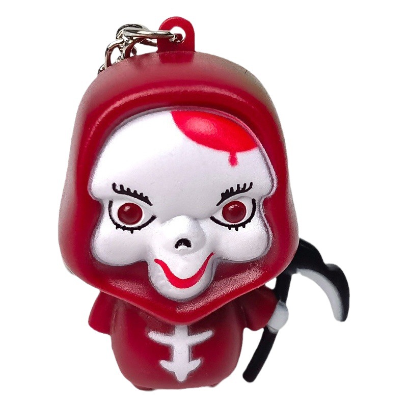 Popular Hot Selling Accompanying Gift LED Luminous Sound Keychain Halloween Creative Small Gift Key Ring Hanging Ornaments