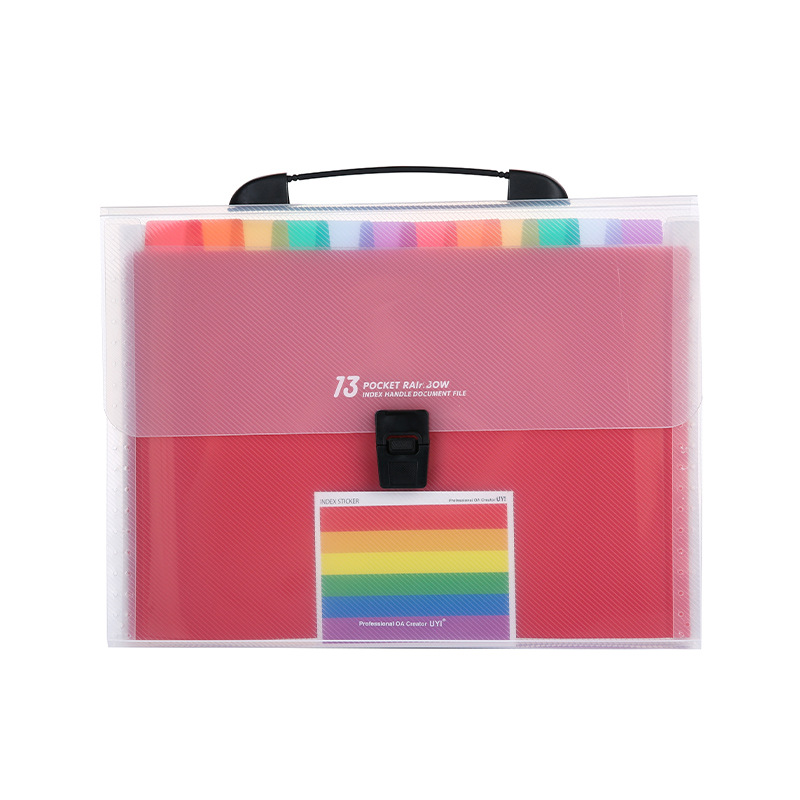 Picture of A4 student portable organ bag rainbow multi-layer classification folder large capacity bill storage file bag wholesale