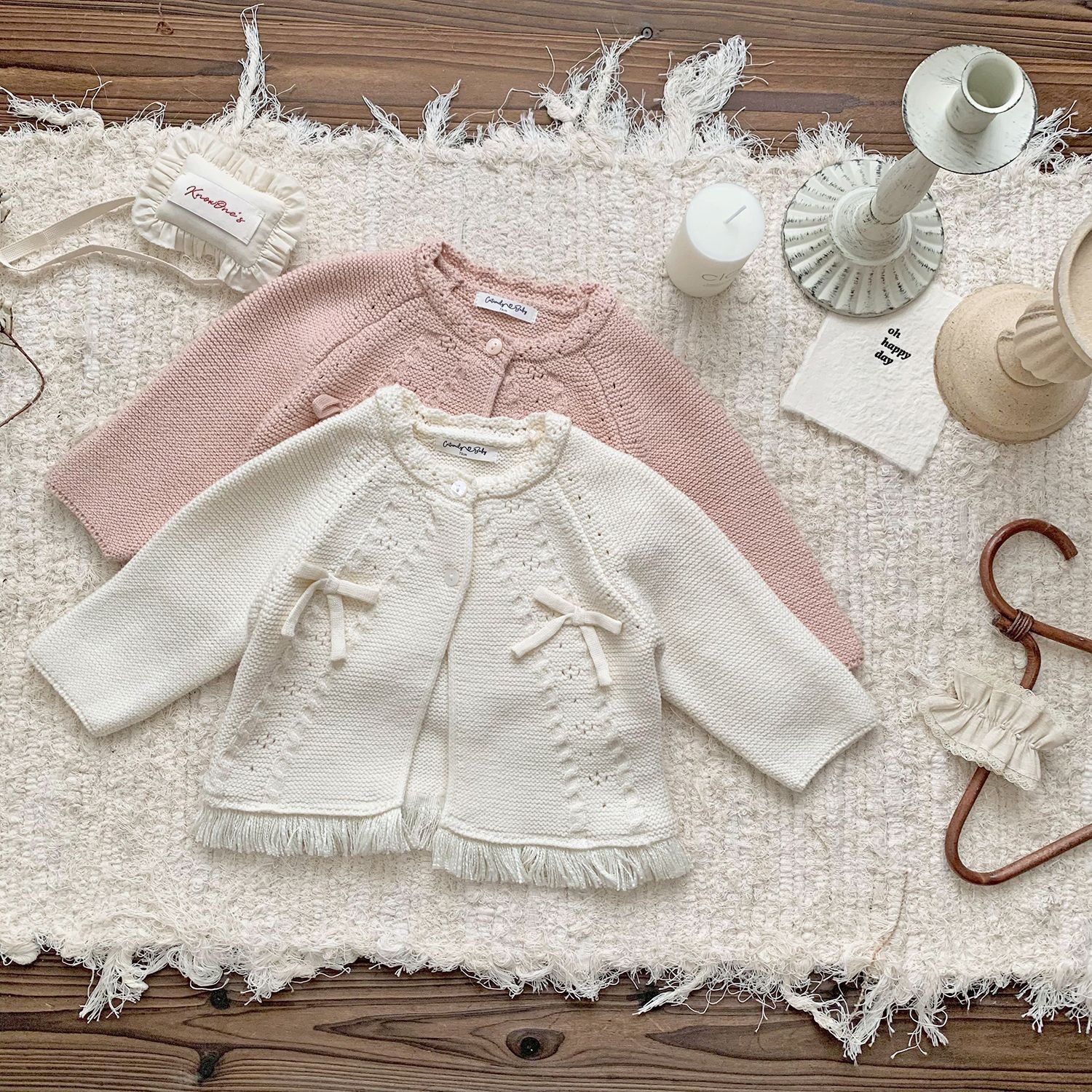 Picture of Cutemily Autumn and Winter Cross-border Girls' Crewneck Cardigan Tassel Sweater Women's Baby Cute Nordic Sweater Coat