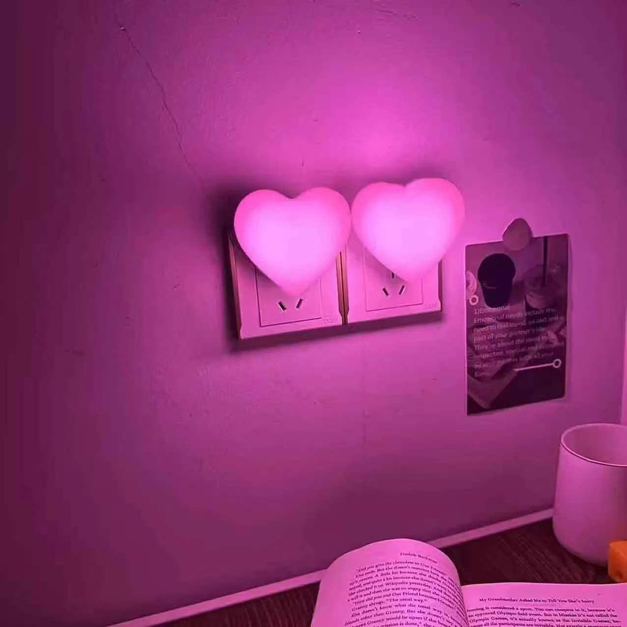 Led Light Room Atmosphere Lamp Lovers Bedroom Mood Bedside Lamp Romantic Sleep Light Switch Night Light