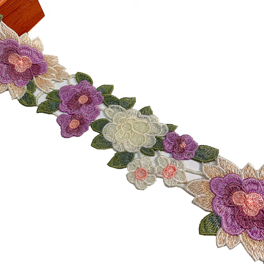 Classic Explosions Color Water Soluble Embroidery Clothing Cheongsam Edge Pressing Decoration Accessories Polyester Lace Bar Code Lace