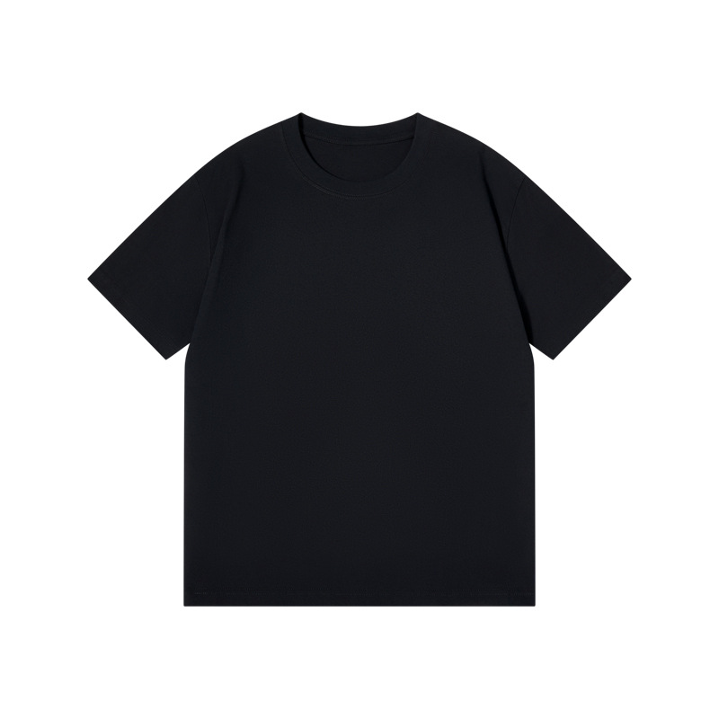 Picture of Japanese Style 230g Pure Cotton Short-Sleeved T-Shirt Women's Right Shoulder Round Neck Top Pure Color Half-Sleeved Bottoming Shirt Clothes Men's Wholesale