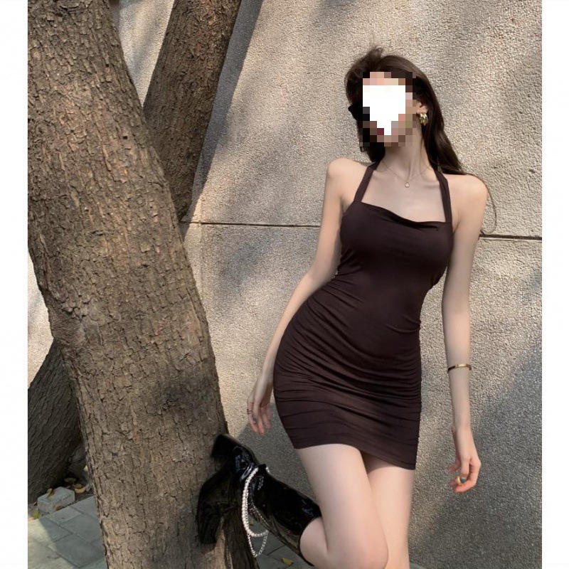 Picture of European and American Spice Girls Sexy Neck Hanging Strap Tight Hip Skirt Women's Summer 2022 Skirt