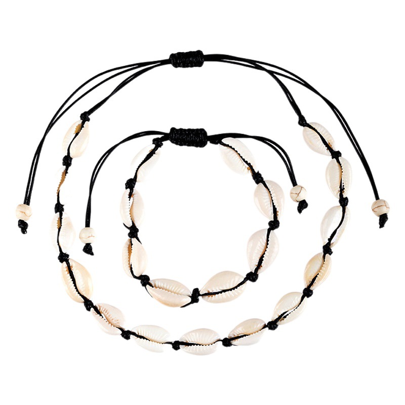 Cross-border accessories Amazon shell necklace bohemian fashion shell bracelet suit