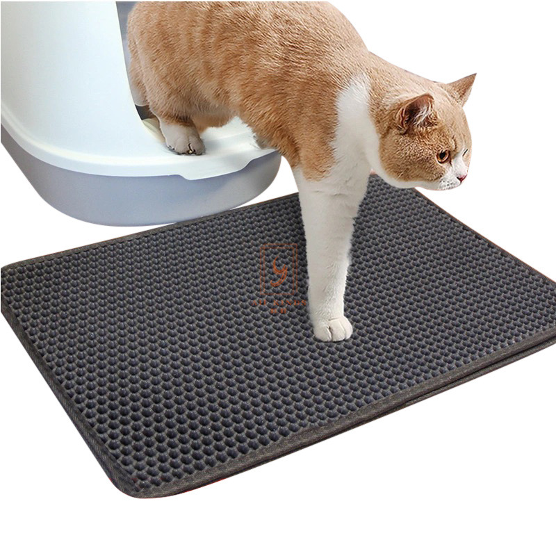EVA hollow honeycomb rhombic washable foldable cat litter pad Velcro EVA cat litter pad