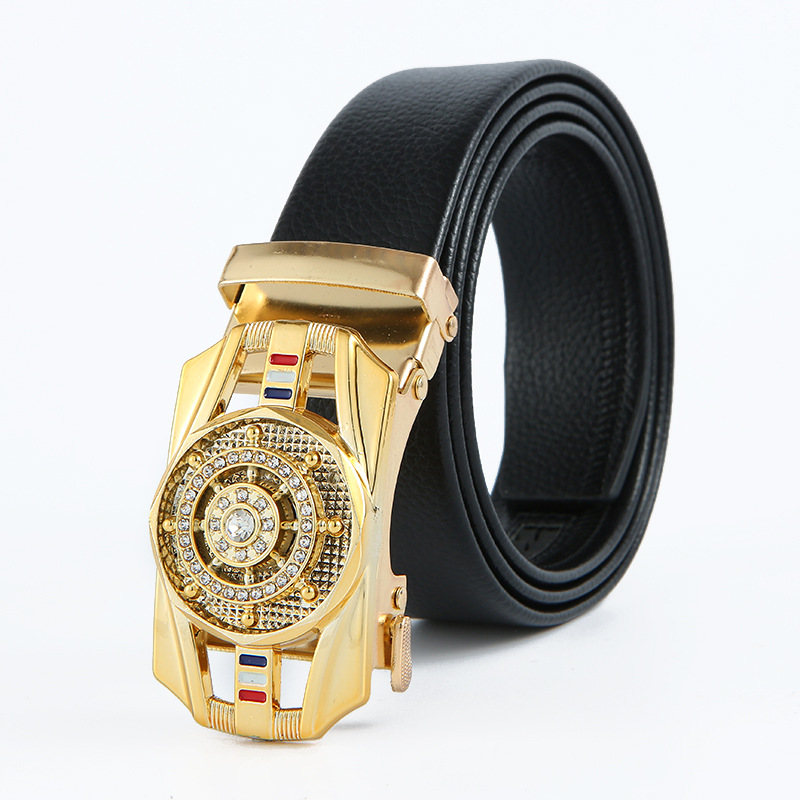 Picture of Belt Men's Time Run Belt Men's Business Trend Rotatable Automatic Buckle Pants Belt Douyin Live Broadcast Belt