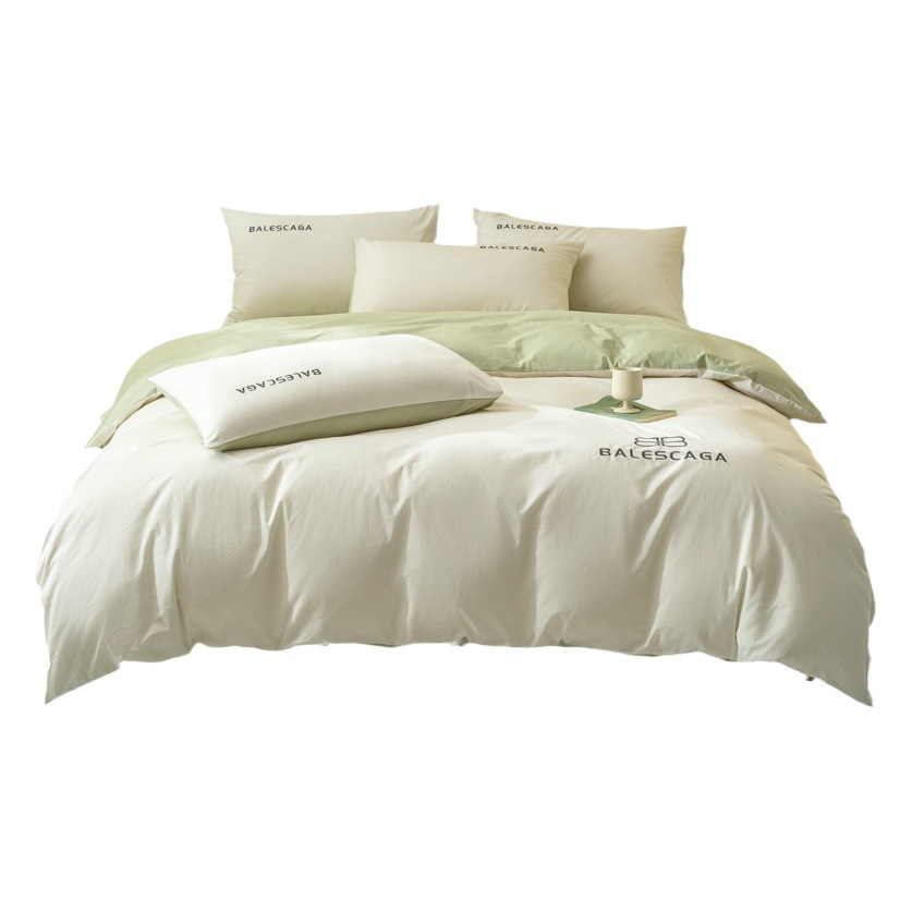 Simple 120 Xinjiang Long-staple Cotton Four-piece Set Cotton Embroidered Light Luxury Quilt Cover Cotton Bed Sheet Mattress Set 4