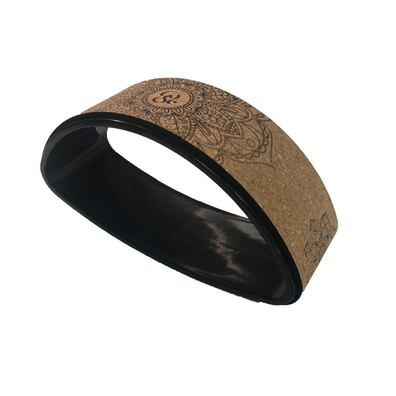 Picture of Cork Yoga Wheel Backbend Equipment Printed Yoga Circle Material for Pregnant Women Parent-Child Assisted Backbend Parent-Child Yoga
