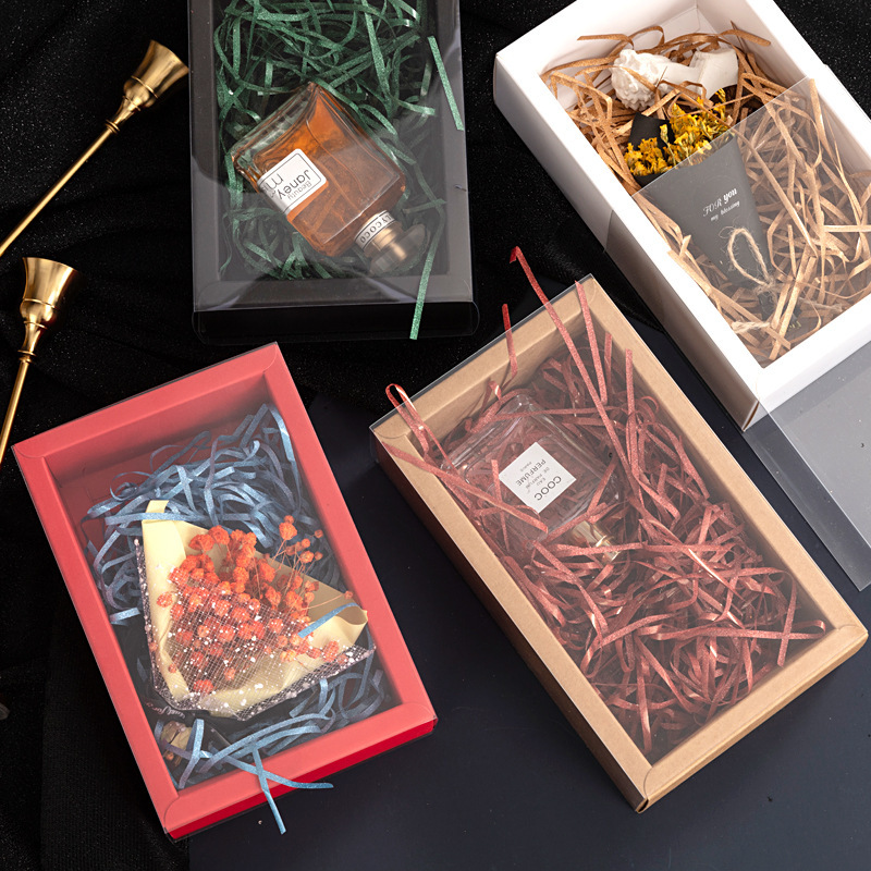 Picture of Kraft Paper Box Pvc Frosted Packaging Box Transparent Underwear and Socks Gift Box Tea Flower Tea Gift Box Customization Event