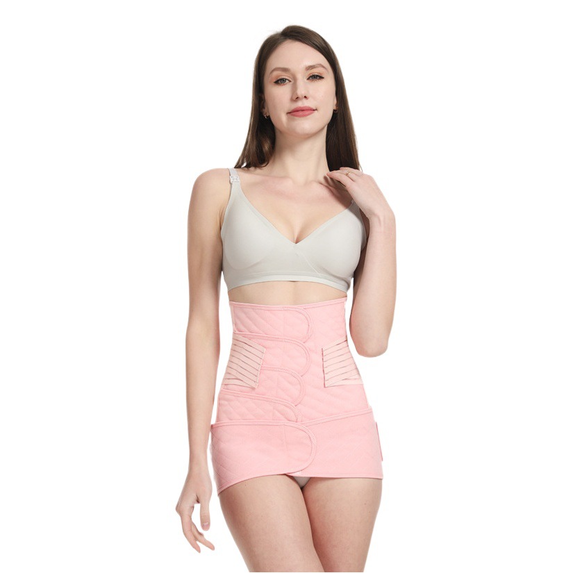Best-Selling 4-Piece Set of Breathable Thin Postpartum Abdominal Belts for Spring and Summer, Suitable for Both Natural and Cesarean Delivery Recovery, Two-Piece Waist Support Set