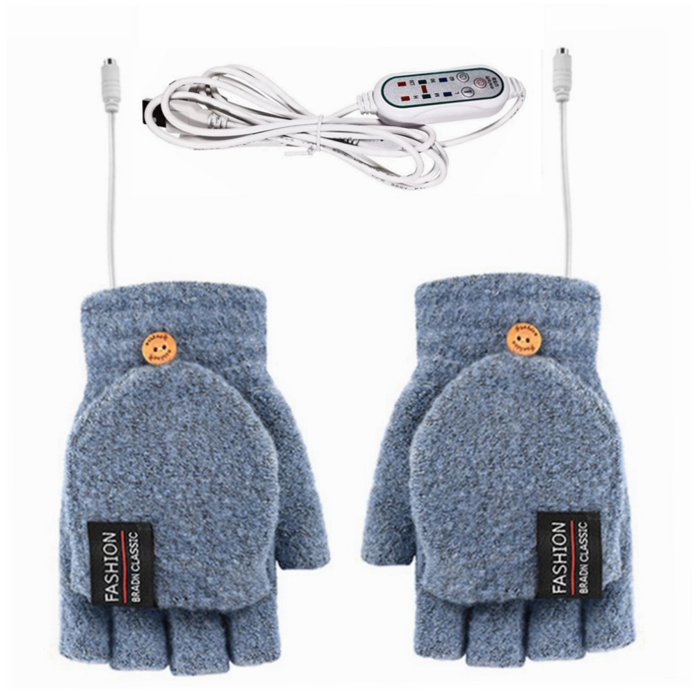 USB gloves three timing temperature heating USB double-sided heating gloves warm gloves factory