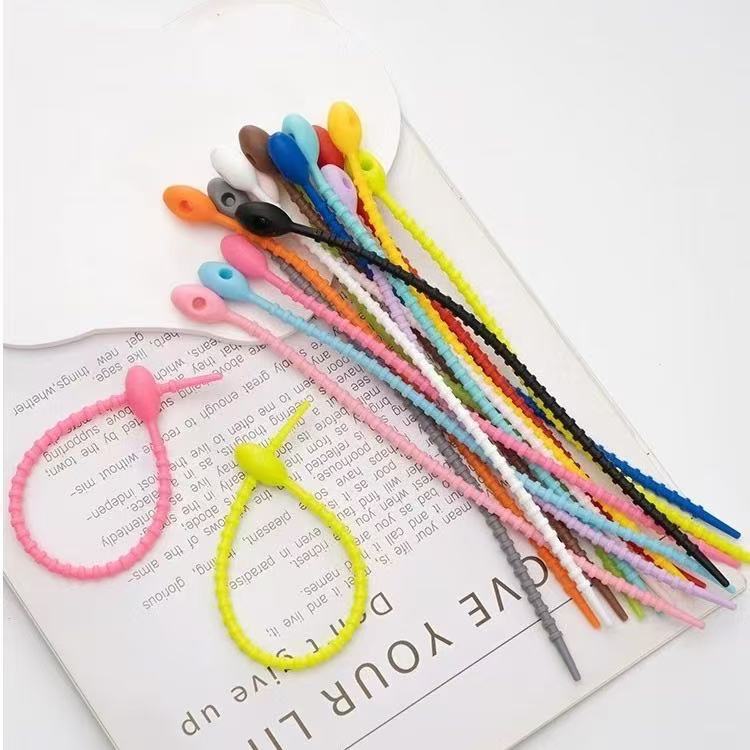 Cross-border simple pendant color tadpole silicone cable tie cable data cable storage DIY jewelry key ring accessories