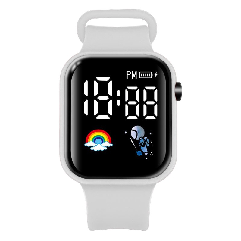Spaceman watch female junior high school students boys girls ins high-looking sports waterproof Square Electronic watch