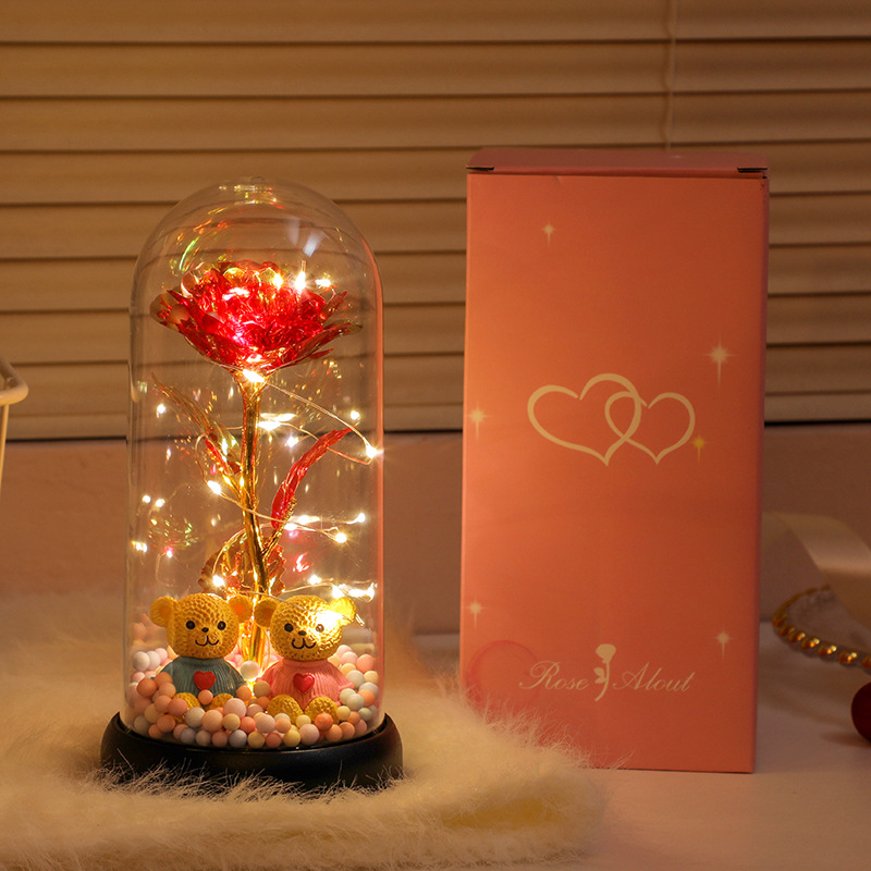 Picture of Immortal bouquet rose night light ornament bedroom decoration birthday gift for girlfriend girl children student Qixi Festival