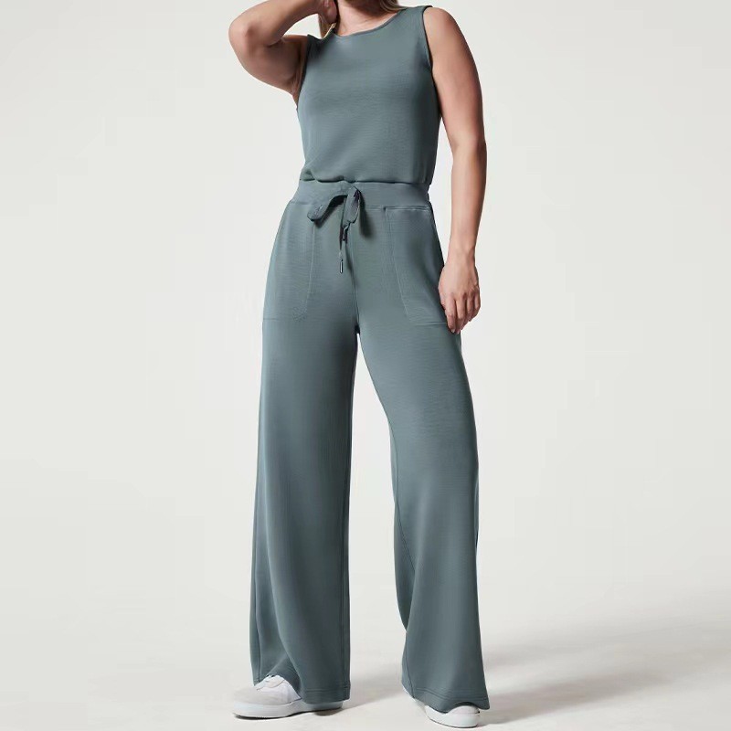 Picture of 2023 Spring and Summer New Versatile European and American Fashion Slim Casual Women's Sleeveless Pure Color Work Clothing Pants Jumpsuits