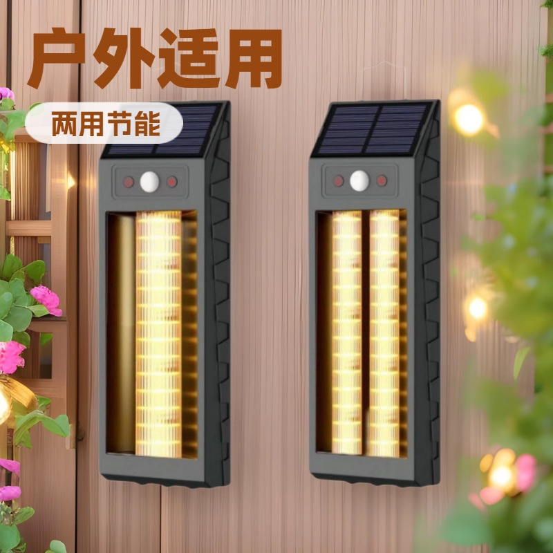 Solar Lighting Courtyard Landscape Light Warm Color Light Wash Wall Decoration Wall Light Human Body Induction New Solar Light