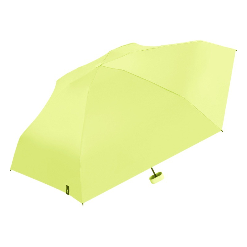 Buckle Folding Sunshade Umbrella Bag Umbrella Black Rubber Small Portable UV Protection and Sun Protection Six-fold Small Black Umbrella Sun Umbrella
