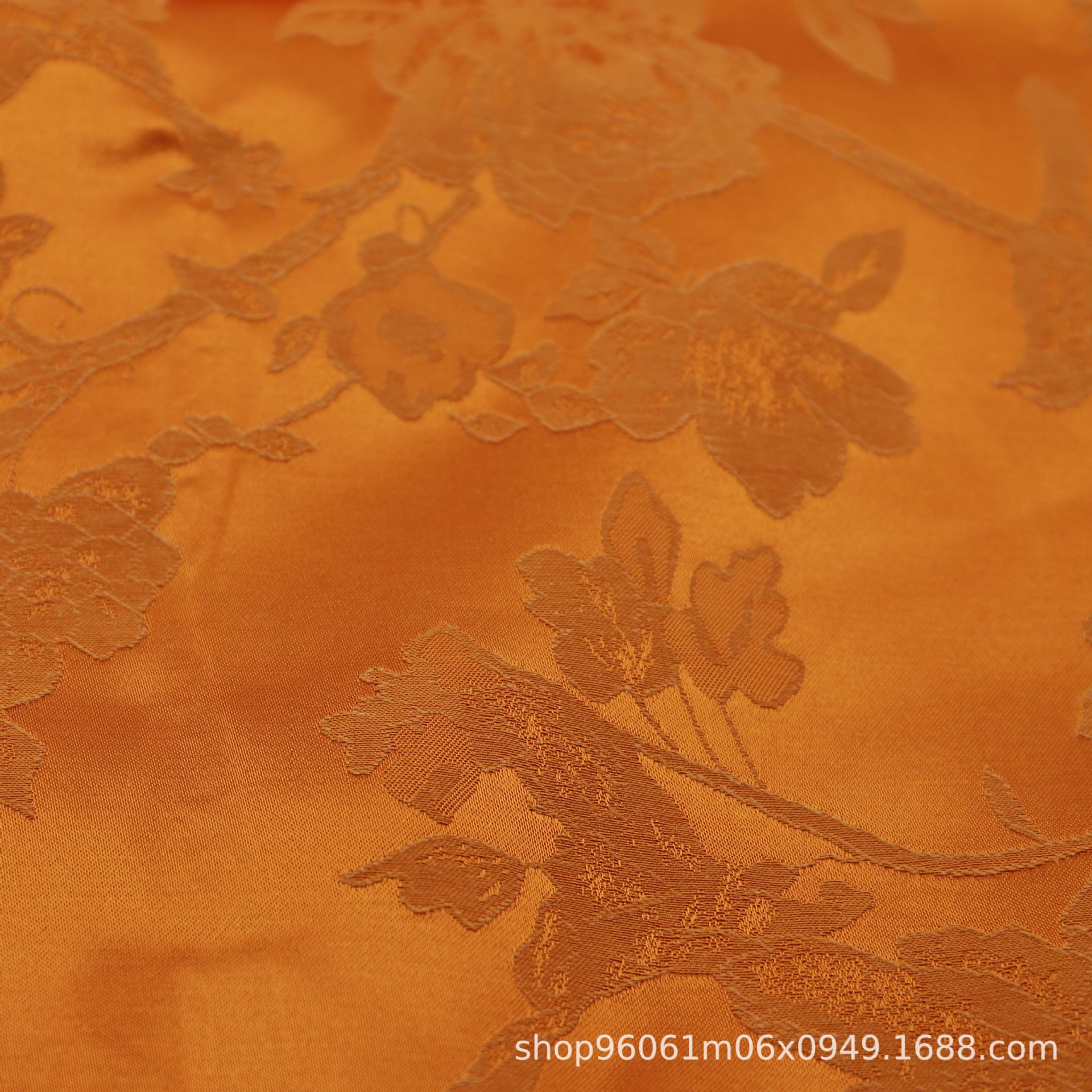 Picture of Tencel Linen Imitation Silk Satin Fabric with Floral and Bird Jacquard Pattern, Rose Jacquard Fabric for Hanfu, New Chinese Style Dress Fabric, Large Jacquard