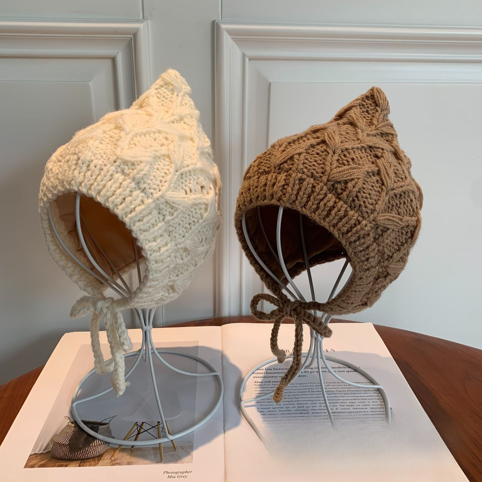 Warm Winter Autumn and Winter Hat Boom Baby Hat Boys and Girls Wool Hat Cute Handmade Hat Ear Protection Knitted