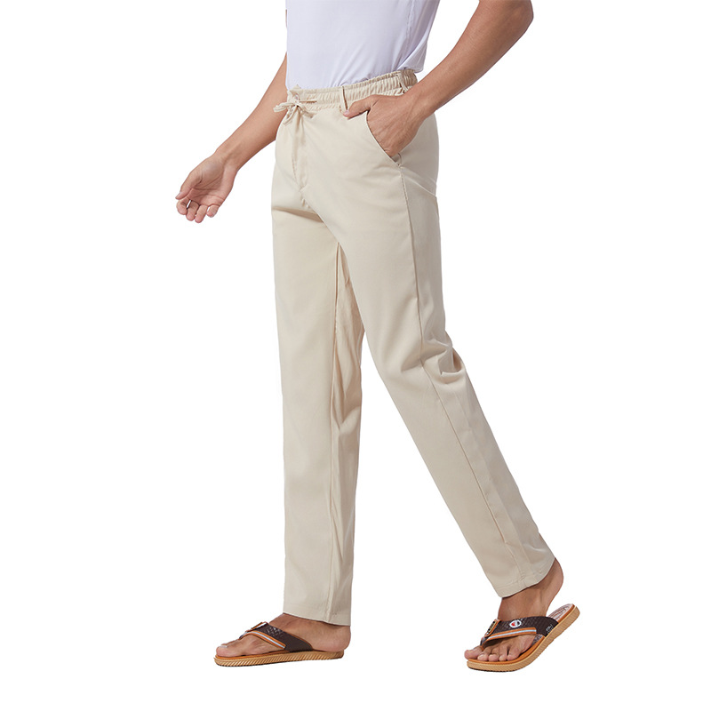 Picture of 2022 summer casual pants men's loose straight overalls long pants men's thin work Business stretch pants men