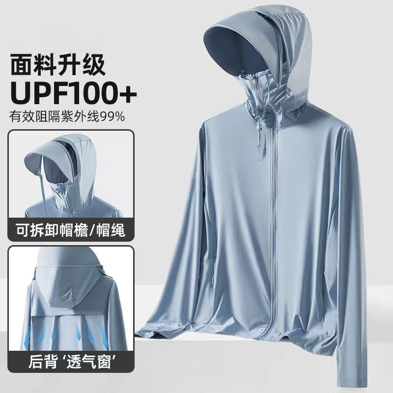 Picture of UPF100 Sun Protection Clothing Men's Summer Outdoor Professional Fishing Clothing UV Protection Ice Silk Sun Protection Coat Women