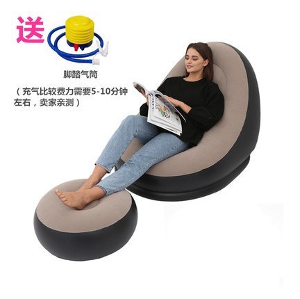 Picture of Cross-border Spot Thickened Flocking Inflatable Sofa Lazy Sofa Internet Celebrity Single Comfortable Sofa Nap Recliner Creative