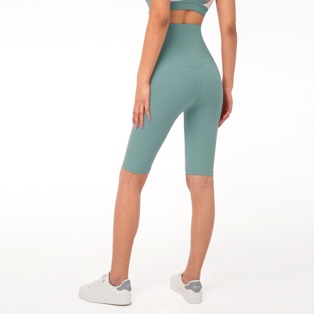 Picture of Aido Nuls Nude Five-Point Yoga Pants Women's Summer T-Less Yoga Clothes High-Waist Butt-Lifting Fitness Yoga Shorts