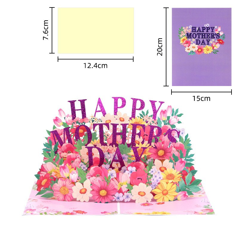 Picture of New Mother's Day Gift 3D Greeting Card Paper Carved Thank You Card Mother's Blessing Card Creative Cross-border Wholesale