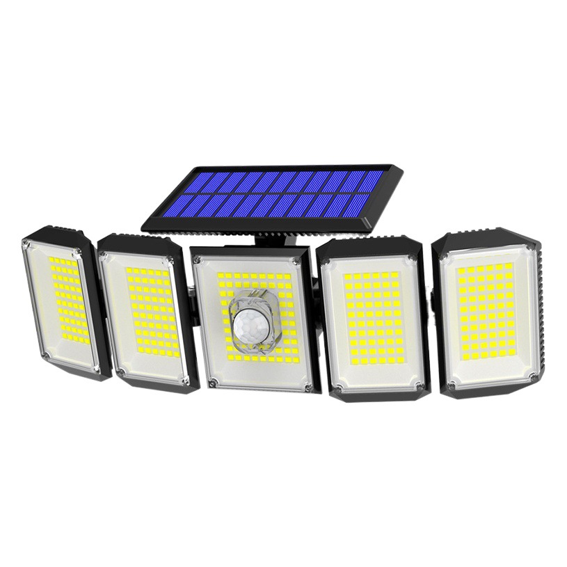 Amazon Solar Wall Lamp Five-Head Rotating Human Body Sensor Lamp Outdoor Waterproof Lighting Street Garden Lamp Led Lamp