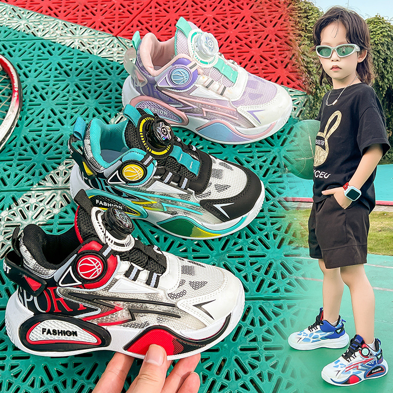 Children's basketball shoes are breathable, 2025 autumn/winter new boys' sports shoes, soft sole elementary school mesh shoes, boys' running shoes