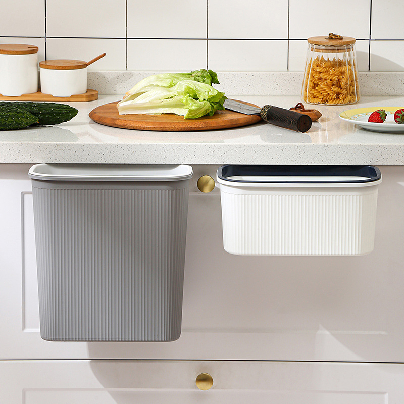 High-value simple plastic trash can for home kitchen wall hanging large capacity storage bathroom bedroom living room paper basket