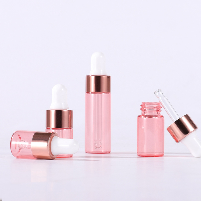 Picture of Pink Essence Bottle Essence Bottled 5ml Sample Bottle 1ml 2ml Small Sample Bottle 3ml Rose Gold Dropper Bottle