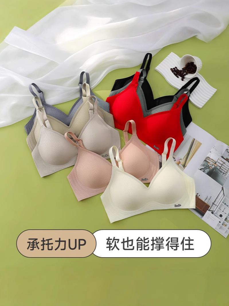 B78 Fixed Cup Women's Traceless Underwear Small Chest Gathering Auxilary Breast Anti-sagging Jelly Strip Non-rimped Bra