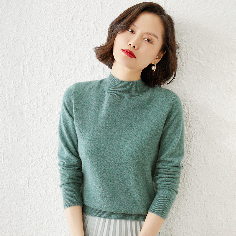 Picture of Bottoming Shirt Women's Knitted Sweater Women's Half-High Knitted Sweater Women's Cross-Border Knitwear Long-Sleeved Knitted Women's Bottoming Shirt Outer Wear