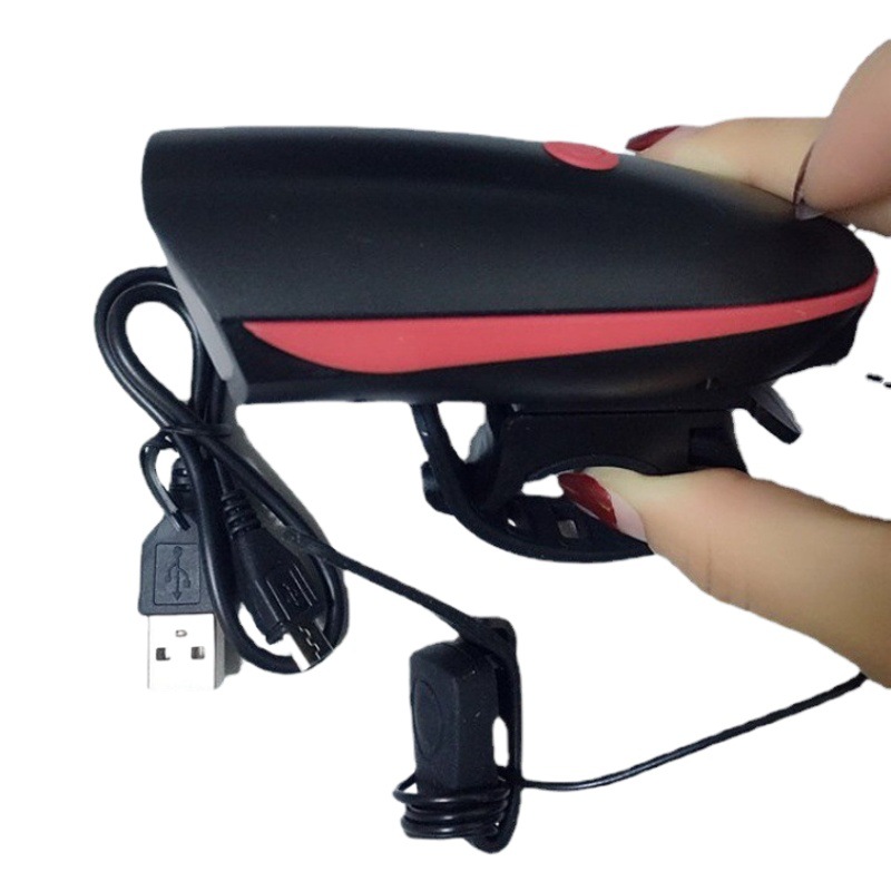 Bicycle Light Electronic Horn Light 7588usb Charging Night Riding Strong Light Flashlight Horn Outdoor Riding Equipment