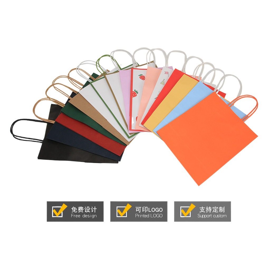 in stock kraft paper bag clothing bag low price printed logo take-out packaging clothes shopping gift packaging tote bag