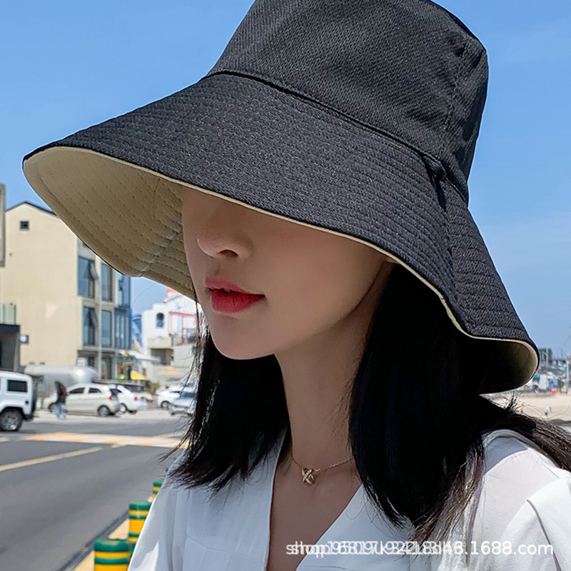 2022 new big brim hat wholesale Korean solid color hat Japanese hat sunshade sun hat basin hat wholesale